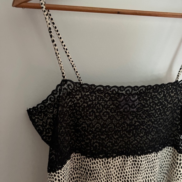 Secret Treasures Vintage Black and White Polka Dot Slip Dress L Fits S-M best - Picture 8 of 10